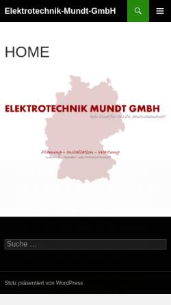 Vorschau der mobilen Webseite www.elektrotechnik-mundt.de, ETM Elektrotechnik Mundt GmbH