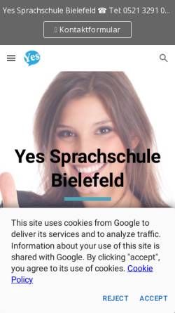 Vorschau der mobilen Webseite www.yes-sprachcenter.de, Yes Sprachcenter