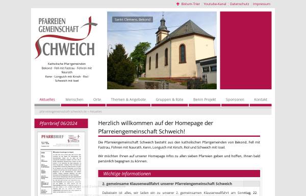 Vorschau von www.pfarreiengemeinschaft-schweich.de, Pfarreiengemeinschaft Schweich