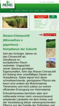Vorschau der mobilen Webseite www.redel-miscanthus.de, Miscanthus Häcksel, Reinhard Redel