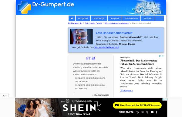 Vorschau von www.dr-gumpert.de, Dr. Gumpert: Bandscheibenvorfall