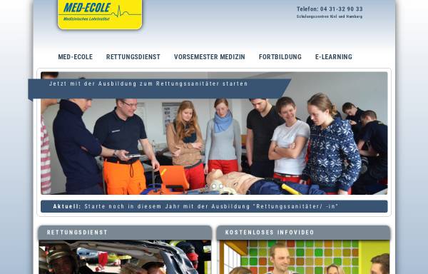 Vorschau von www.med-ecole.de, Med--Ecole - Lehrinstitut für Notfallmedizin