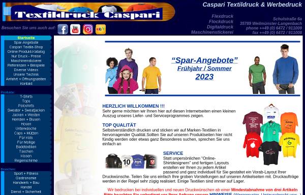 Vorschau von www.caspari-textildruck.de, Textildruck und Werbedruck Caspari