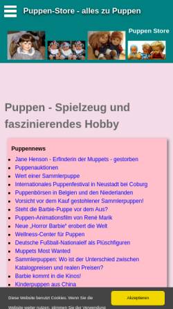 Vorschau der mobilen Webseite www.puppen-store.de, Puppen Store