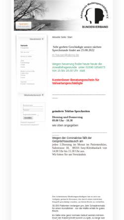 Vorschau der mobilen Webseite www.akmg.de, Arbeitskreis Medizingeschädigter e.V.