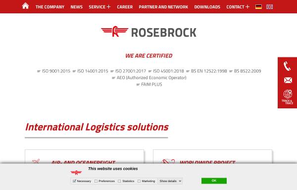 Vorschau von www.rosebrock.com, Wilhelm Rosebrock GmbH & Co.