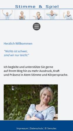 Vorschau der mobilen Webseite stimme-und-spiel.de, Sigrid Moser