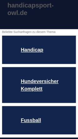 Vorschau der mobilen Webseite www.handicapsport-owl.de, Handicap Rollstuhlsport e.V.