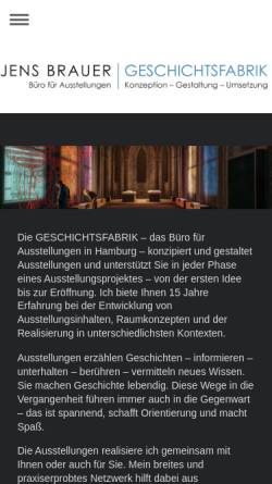 Vorschau der mobilen Webseite geschichtsfabrik.de, Geschichtsfabrik - Agentur für Kulturmanagement, Geschichtsmarketing, Ausstellungen