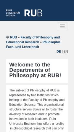 Vorschau der mobilen Webseite www.ruhr-uni-bochum.de, Forschungsstelle russische Philosophie und Ideengeschichte