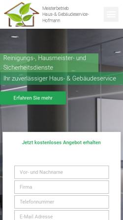 Vorschau der mobilen Webseite www.dienste-hofmann.de, Imperial Glas- und Gebäudereinigung im Kreis Bad Kreuznach