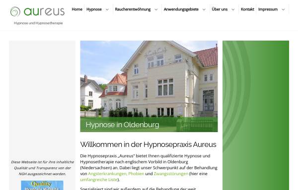 Vorschau von www.hypnose-oldenburg.net, Hypnosepraxis aureus