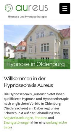 Vorschau der mobilen Webseite www.hypnose-oldenburg.net, Hypnosepraxis aureus