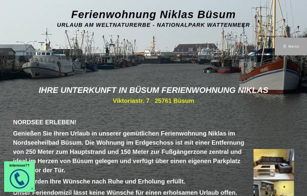 Vorschau von www.fewo-nordsee-buesum.de, Ferienwohnung Niklas