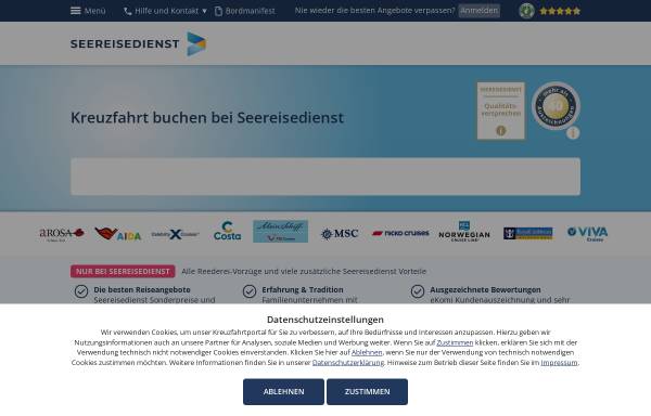 Vorschau von www.seereisedienst.de, Elbflorenz Reisedienst GmbH & Co. KG