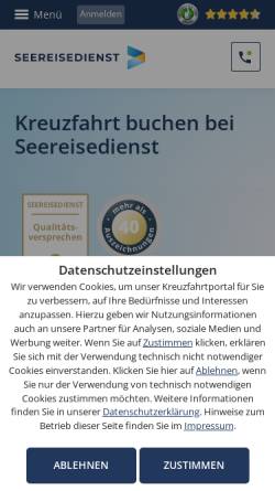 Vorschau der mobilen Webseite www.seereisedienst.de, Elbflorenz Reisedienst GmbH & Co. KG