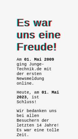 Vorschau der mobilen Webseite www.junge-technik.de, Junge-Technik.de