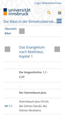 Vorschau der mobilen Webseite www.uibk.ac.at, Die Geburt Jesu nach Matthäus - Universität Innsbruck