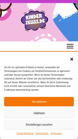 Vorschau der mobilen Webseite www.kinderzeugs.de, Kinderzeugs.de - Hier sind Kinder noch willkommen