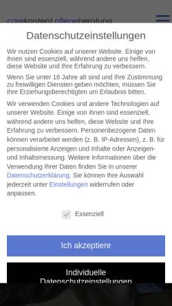 Vorschau der mobilen Webseite pflegeberatung-aachen.de, carekonzept pflegeberatung, Heike Bohnes