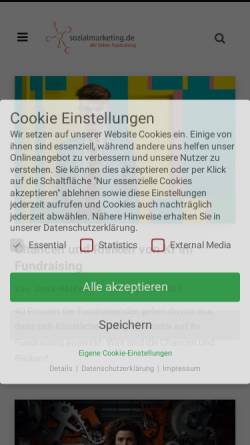 Vorschau der mobilen Webseite sozialmarketing.de, sozialmarketing.de