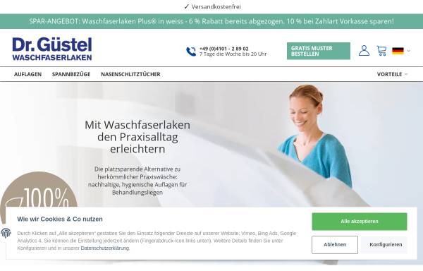 Vorschau von www.waschfaserlaken.de, Dr. Güstel Waschfaserlaken GmbH & Co. KG