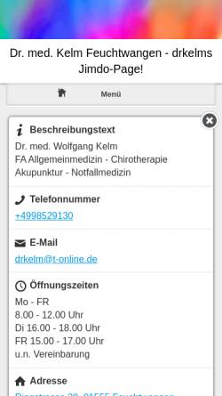 Vorschau der mobilen Webseite www.drkelm.de, Kelm, Dr. med. Wolfgang