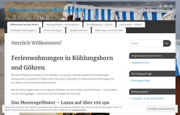 Vorschau von www.kuehlungsborn-geniessen.de, Ferienwohnung 