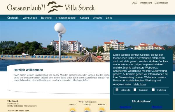 Vorschau von www.villa-starck.de, Ferienwohnung Haase