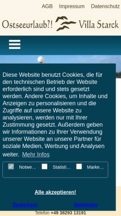 Vorschau der mobilen Webseite www.villa-starck.de, Ferienwohnung Haase