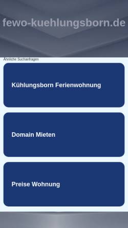 Vorschau der mobilen Webseite www.fewo-kuehlungsborn.de, Ferienwohnung Krause im Haus Mecklenburg