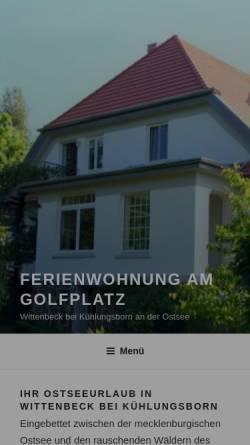 Vorschau der mobilen Webseite ostseeferien-wohnung.com, Ferienwohnung am Golfplatz Wittenbeck