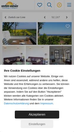 Vorschau der mobilen Webseite www.sodan-ostsee.de, Ferienwohnung im Gutshaus von Bülow