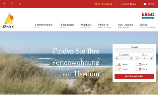 Vorschau von www.brise-usedom.de, Brise Immobilien