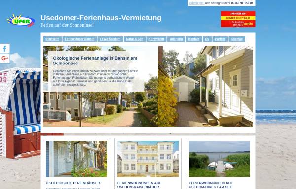 Vorschau von www.usedomer-ferienhaus-vermietung.de, Ferienhaus-Vermietung Lutz Böhm