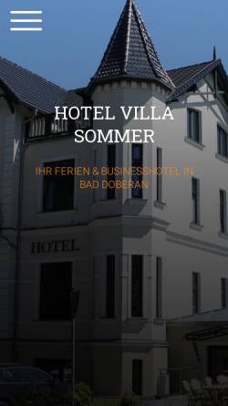 Vorschau der mobilen Webseite www.hotel-villa-sommer.de, Hotel Villa Sommer