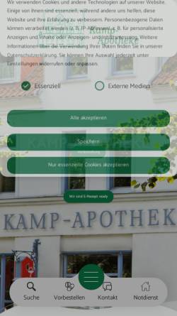 Vorschau der mobilen Webseite www.kamp-apotheke.de, Kamp Apotheke