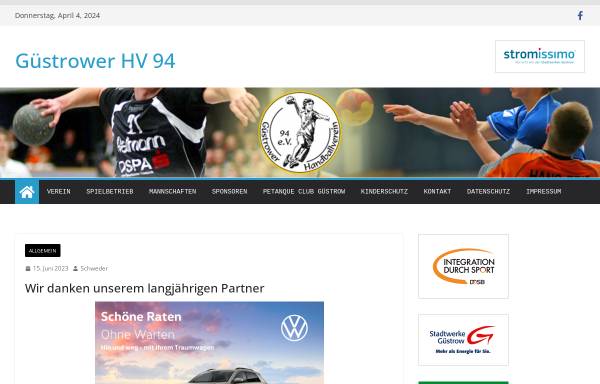 Vorschau von www.ghv94.de, Güstrower Handballverein 94 e.V.