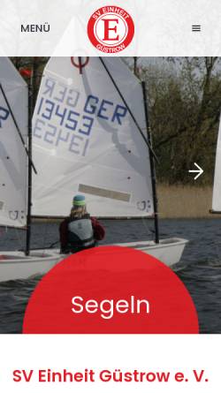 Vorschau der mobilen Webseite www.segeln-guestrow.de, SV Einheit Güstrow e.V. Abteilung Segeln