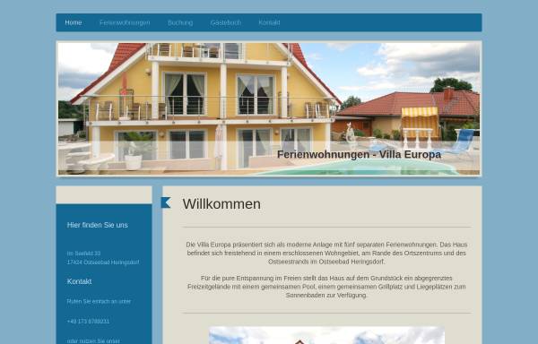 Vorschau von www.ostsee-urlaub.com, Ferienunterkünfte Heimes-Wefers