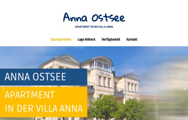 Vorschau von www.annaostsee.de, Ferienwohnung Spieß in der Villa Anna