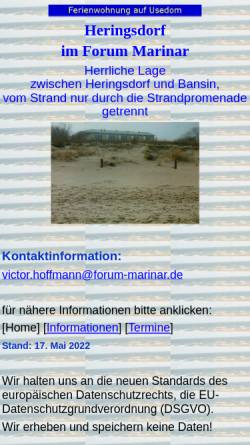 Vorschau der mobilen Webseite www.forum-marinar.de, Ferienwohnung im Forum Marinar