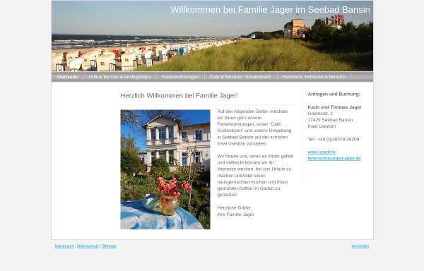 Vorschau von www.usedom-ferienwohnungen-jager.de, Ferienwohnungen Familie Jager