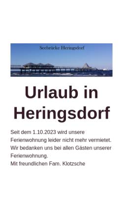 Vorschau der mobilen Webseite www.urlaub-in-heringsdorf.de, Ferienwohnungen Reetz-Klotzsche