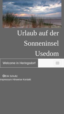 Vorschau der mobilen Webseite www.inselusedom-ferien.de, Ferienwohnungen Silke Schultz und Veronika Städing