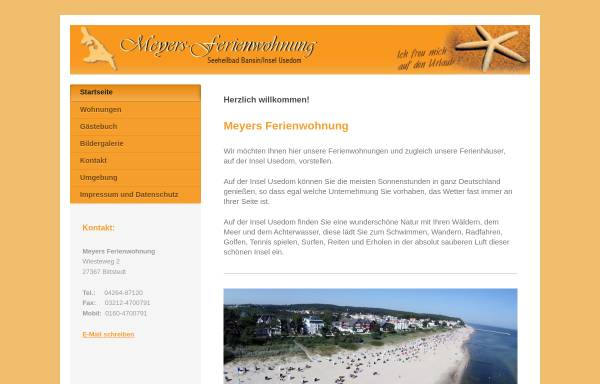 Vorschau von meyers-ferienwohnung.de, Meyers Ferienwohnung