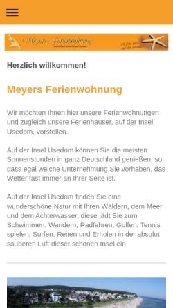 Vorschau der mobilen Webseite meyers-ferienwohnung.de, Meyers Ferienwohnung