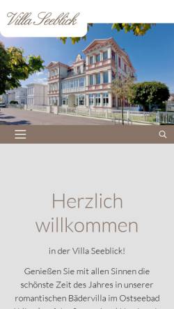 Vorschau der mobilen Webseite www.villa-seeblick.de, Urlaubsunterkünfte in der Villa Seeblick