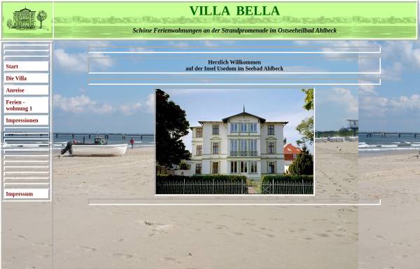 Vorschau von www.villa-bella-ahlbeck.de, Villa Bella Ferienwohnung Nr. 1
