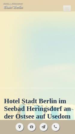 Vorschau der mobilen Webseite www.hotel-stadtberlin.de, Hotel Stadt Berlin